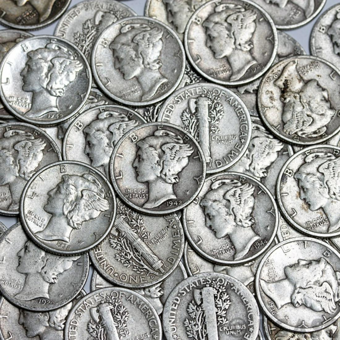 (100) Mercury Dimes -90% Silver $10 Face (1 of 1)