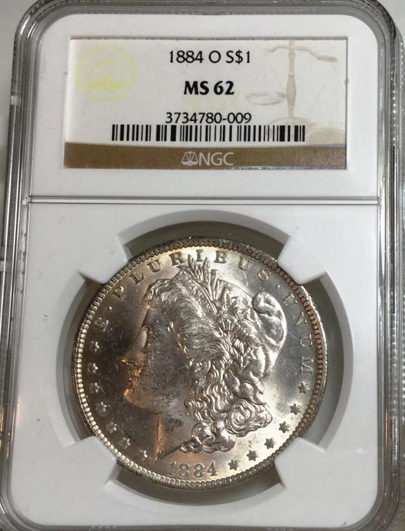 1884 O MS 62 NGC Morgan Silver Dollar (1 of 1)