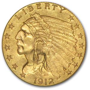 $2.5 Indian Head US Gold - Random Date VG-XF (1 of 1)