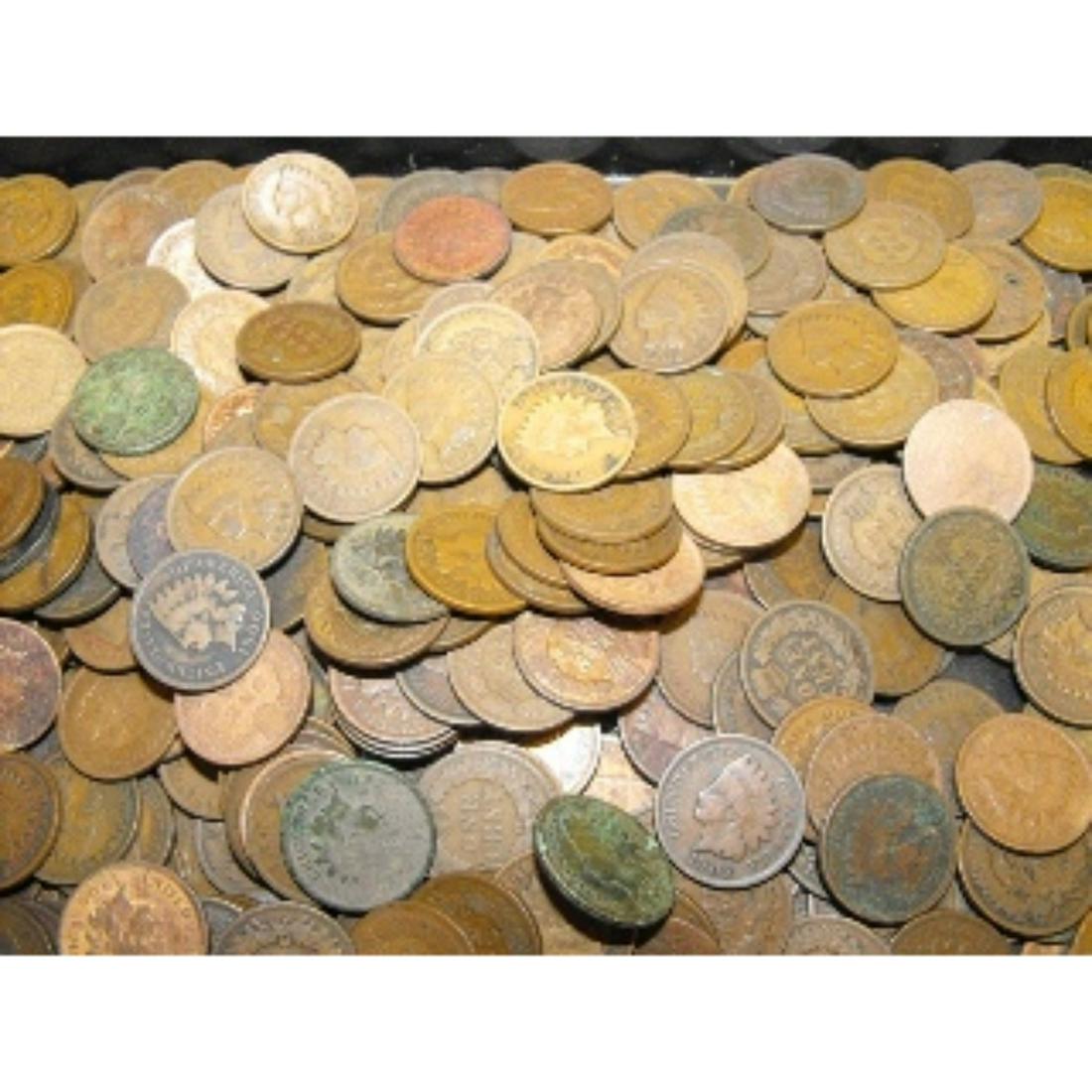 Lot of (100) Indian Head Cents - Circulated (1 of 1)