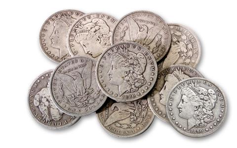 Lot of (10) Morgan Silver Dollars from cache (1 of 1)