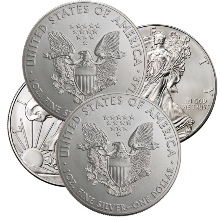 (4) Random Date Silver Eagles - Uncirculated (1 of 1)