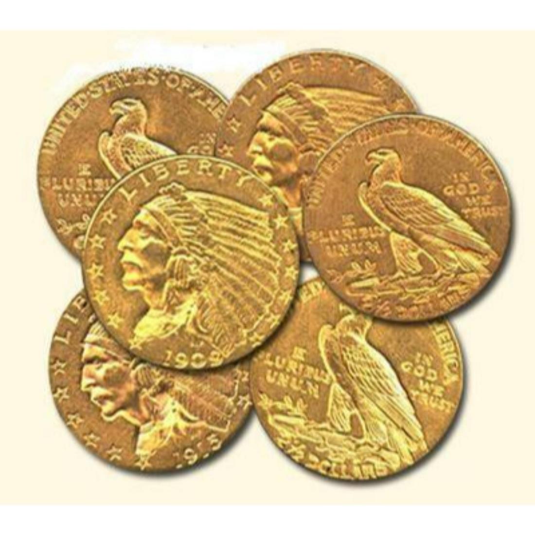 (6) Random Date  AU Grade $2.5 Gold Indian (1 of 1)