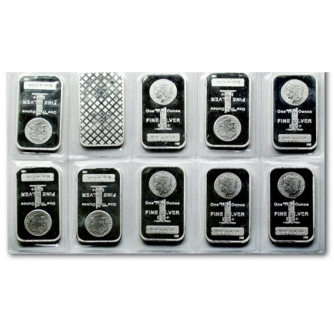 Lot of (10) Morgan Design 1oz. Silver Bars (1 of 1)