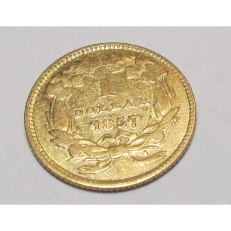 1857 Type III VF Plus $ 1 Gold Coin (1 of 2)