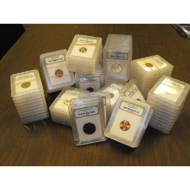 100 Slabbed MS 60-BU INB Graded Coins (1 of 1)