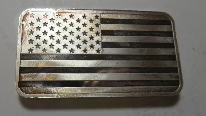 5 oz. Silver USA Flag Bar - .999 Pure (1 of 2)