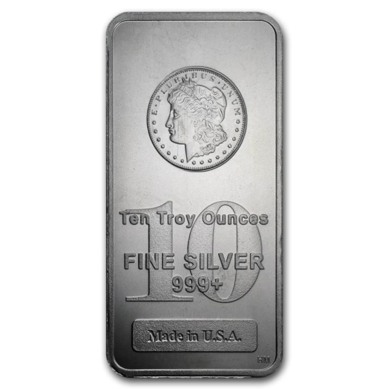 10 oz Silver Bar - Morgan Design (1 of 1)