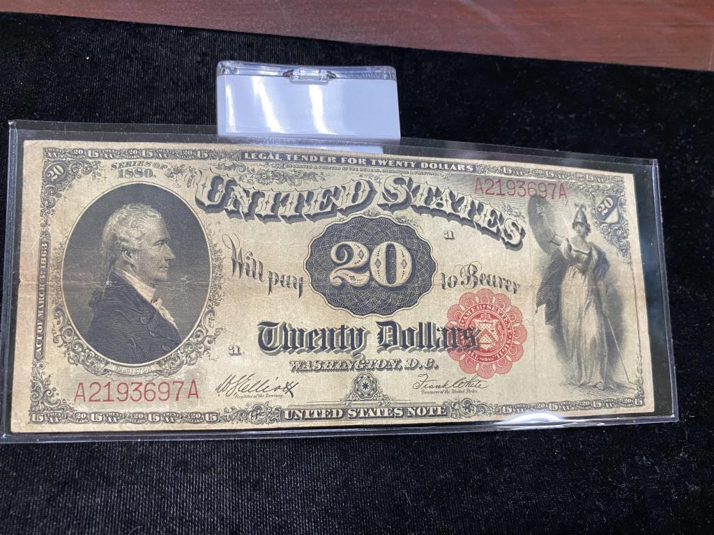 RARE 1880 Series $20 US Legal Tender Note (1 of 2)