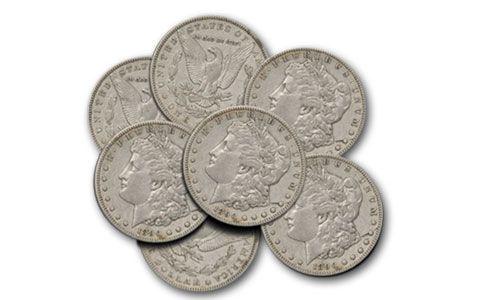 7 pcs. Random Date F-XF Grade Morgan Dollars (1 of 1)