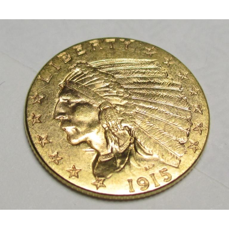 1915 $2.5 Gold Indian Quarter Eagle (1 of 2)