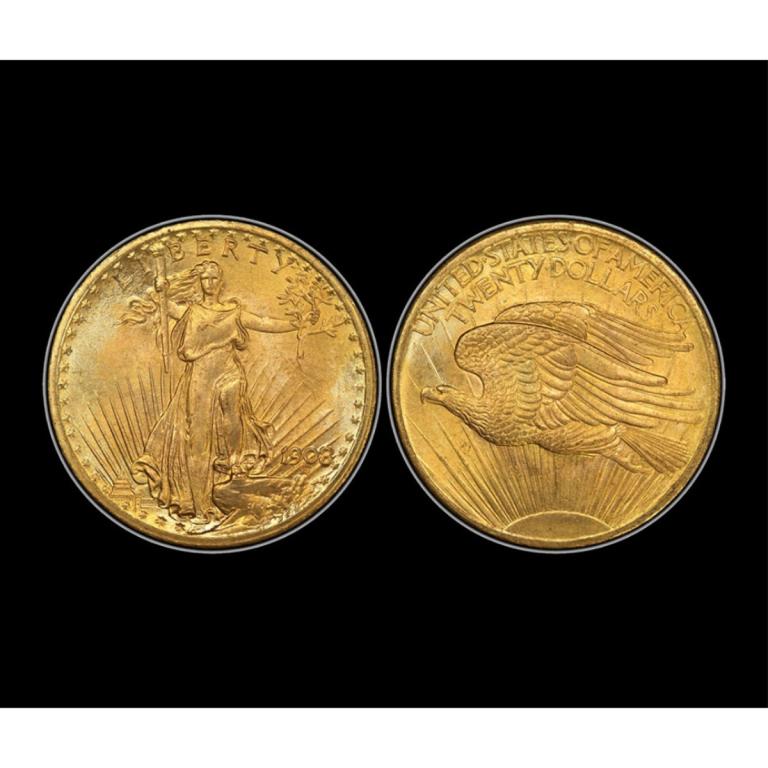 1908 NM $20 Gold Saint Gaudens AU BU (1 of 1)