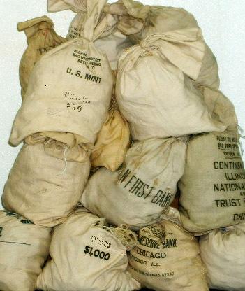 Bank Bag Full of (200) Unsearched Morgans -: This lot has come to us tied up in a bank bag - We have many of them, based upon weight and the outer count markings, we are selling them as is. UN opened! Un searched by us! All we do is count them a