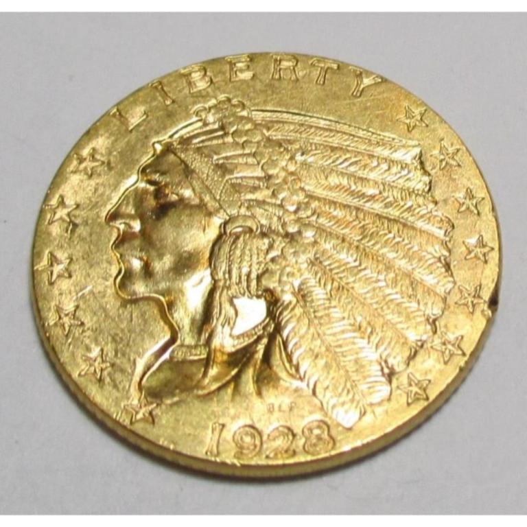1928 $ 2.5 Gold Indian Quarter Eagle (1 of 2)