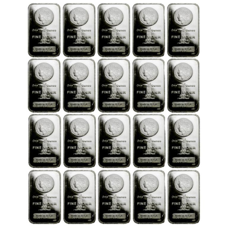 (20) Morgan Design Silver 1 oz Bars (1 of 1)