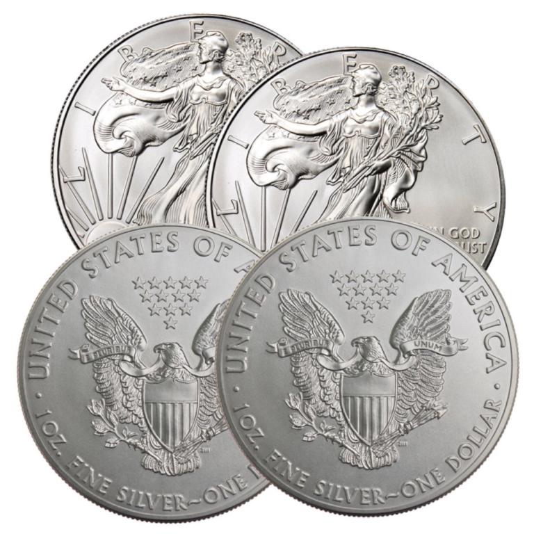 (4) Random Date US Silver Eagles (1 of 1)