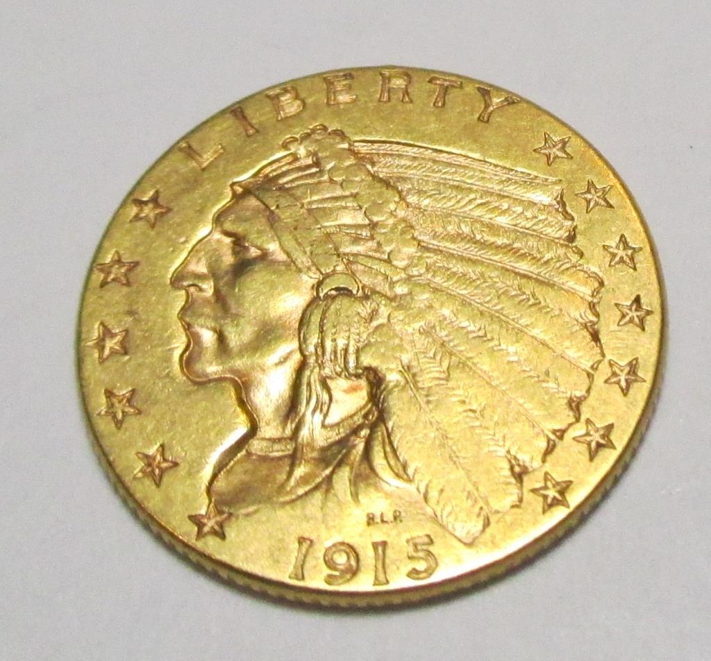 1915 $2.5 Gold Indian XF Plus Grade (1 of 2)
