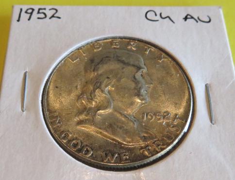 1952 CH AU Franklin Half Dollar 90% Coin (1 of 2)
