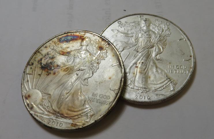 (2) Scruffy US Silver Eagles (1 of 2)