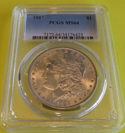 1887 MS 64 PCGS Morgan Silver Dollar (1 of 2)