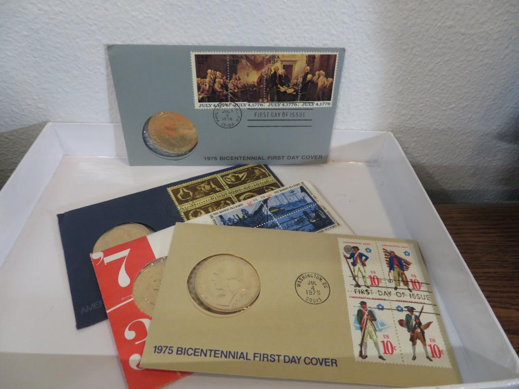 4 pc. Bicentennial Medals and 1st Day Issue Stamps (1 of 4)