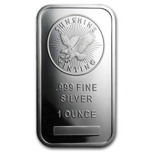1 oz Sunshine Silver Bar - .999 Pure (1 of 1)