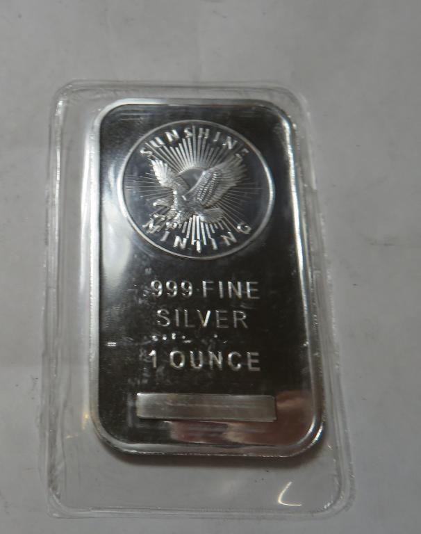 1 oz Sunshine Silver bar - .999 Pure (1 of 1)
