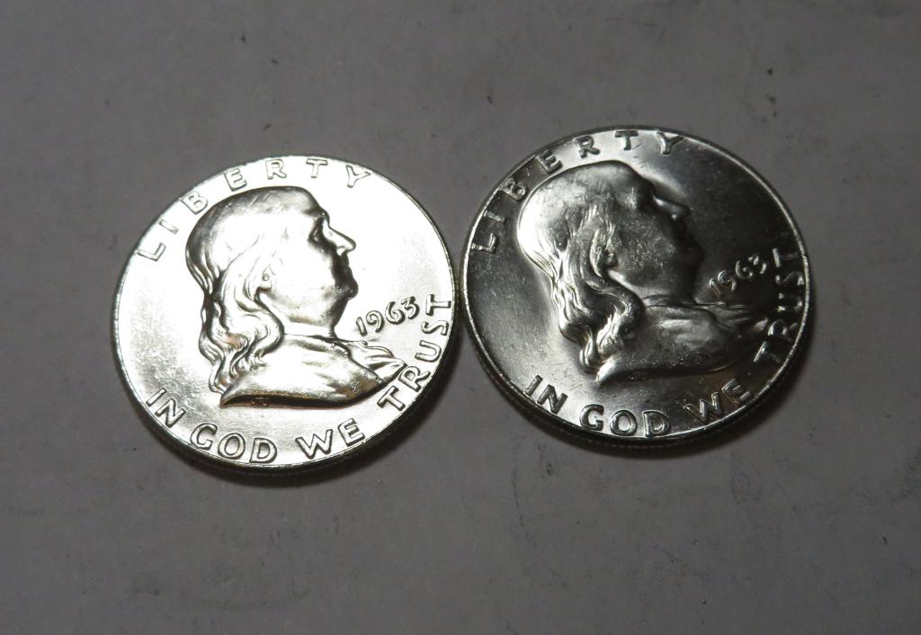 (2) AU/BU Grade Franklin Half Dollars (1 of 2)
