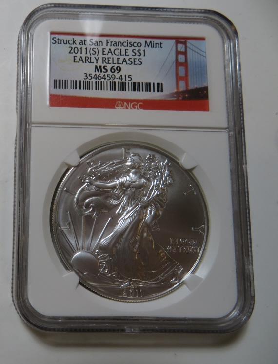 2011 S Early Releases - MS 69 Silver Eagle NGC (1 of 2)