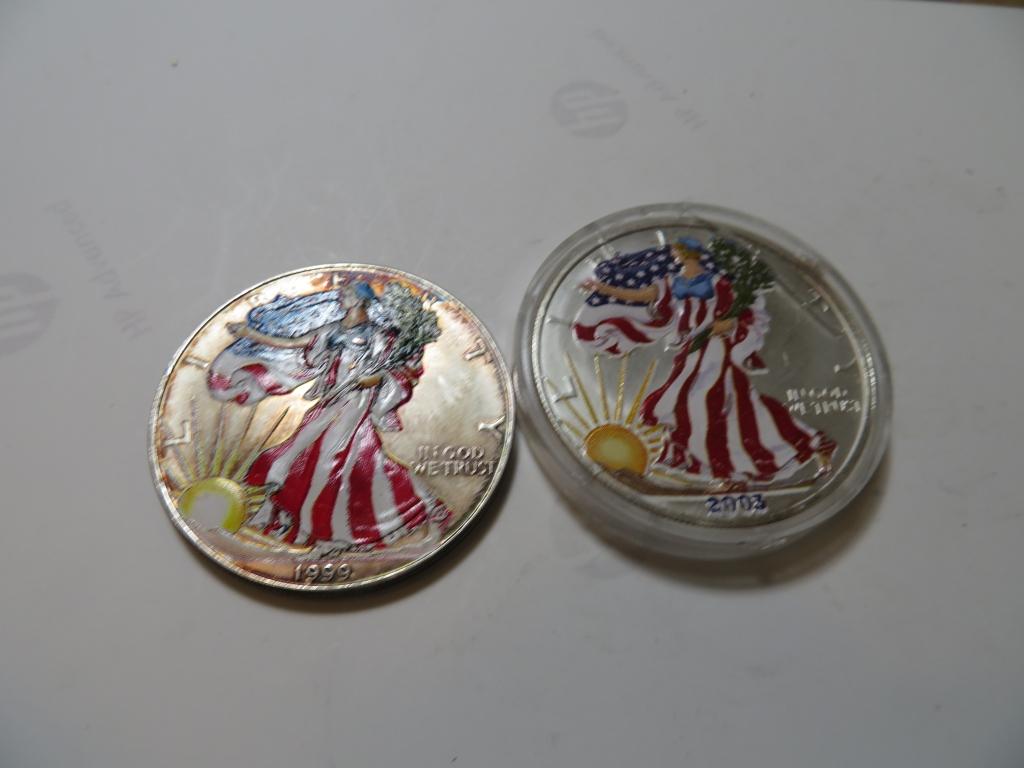 1999 and 2003 Patriotic US Silver Eagles (1 of 2)