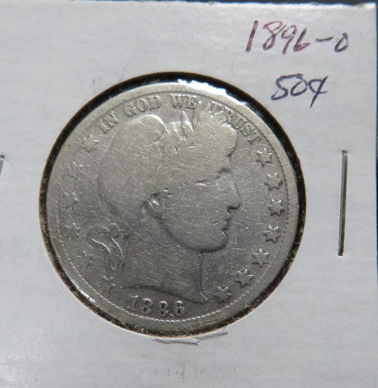 1896 o Better Date Low Grade Barber Half Dollar (1 of 2)