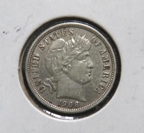1908 XF Grade Barber Dime (1 of 2)