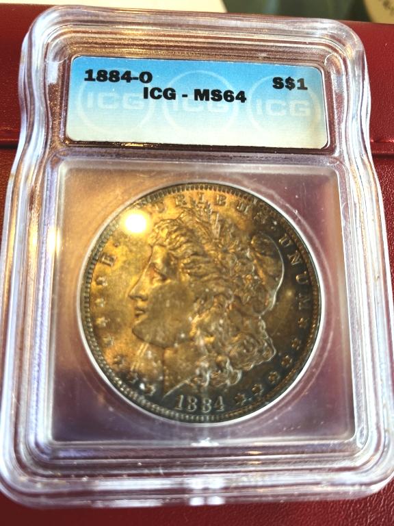 1884 o MS 64 ICG Toned Morgan Dollar (1 of 2)