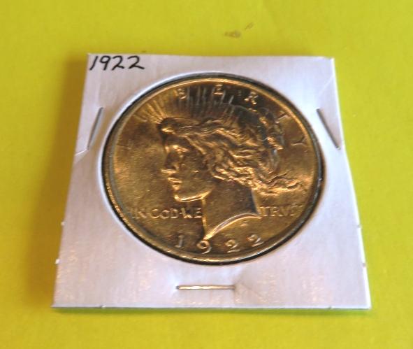 1922 AU/BU Peace Silver Dollar (1 of 2)