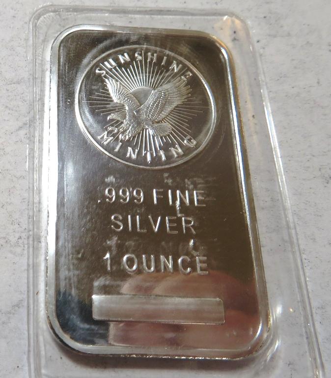 1 oz Sunshine Silver Bar - .999 pure (1 of 1)