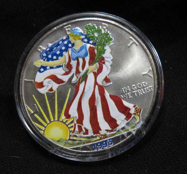 1998 US Silver Eagle Patriotic Painted (1 of 2)