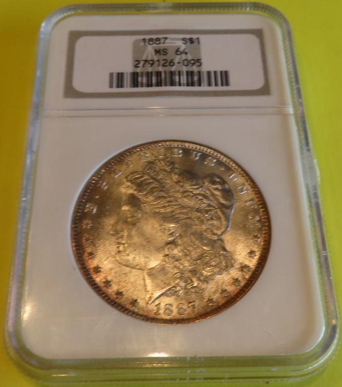 1887 MS 64 NGC Morgan Silver Dollar (1 of 2)