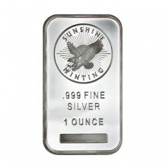 1 oz Sunshine Mint Silver Bar: Item is the exact item in the image - Bidder is responsible for all values by bid amounts. E Lot vault items. Fast ship if allowed by Washington State or Federal Restrictions.
