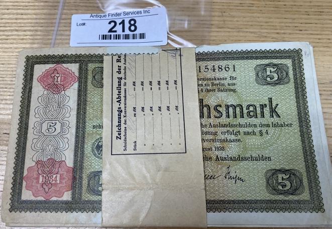 Lot of 22 - Original WWII 5 Reichsmark Notes (1 of 3)