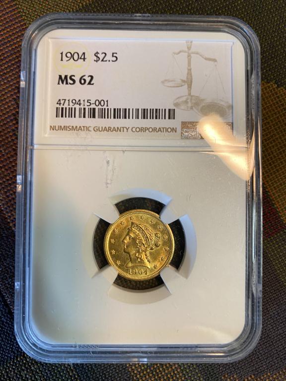 1904 MS 62 $2.5 Gold Liberty Coin (1 of 2)