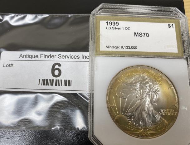1999 MS 70 US Silver Eagle Toned Rim (1 of 2)