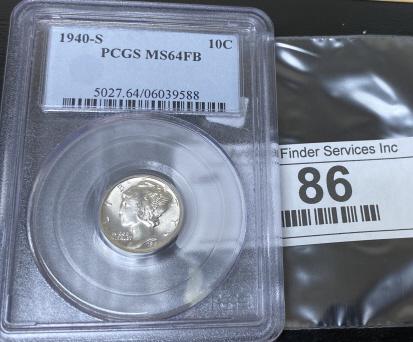 1940 S MS 64 FB PCGS Mercury Dime (1 of 2)