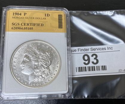1904 P Slabbed Morgan Silver Dollar (1 of 2)