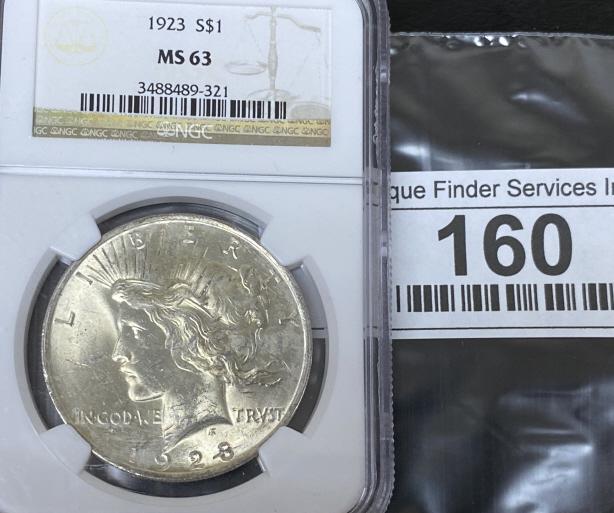 1923 MS 63 NGC Peace Silver Dollar (1 of 2)