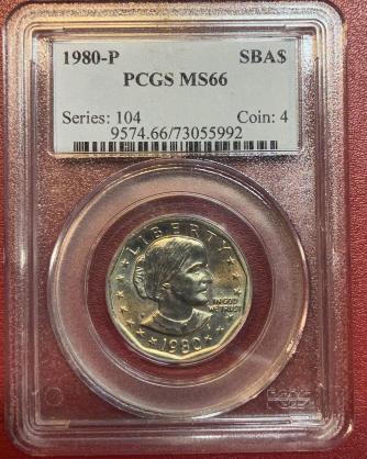 1980 P MS 66 Susan B. Anthony Dollar: Item is the exact item in the image. Bidder is responsible for all grade and value by submitting bids that represent the value. ALL SALES final - FAST SHIP item- Item will ship within 72 hours of clea