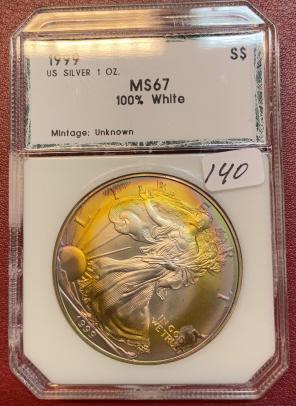 1999 MS 67 US Silver Eagle Toned Rim (1 of 2)
