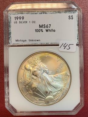 1999 MS 67 US Silver Eagle (1 of 2)