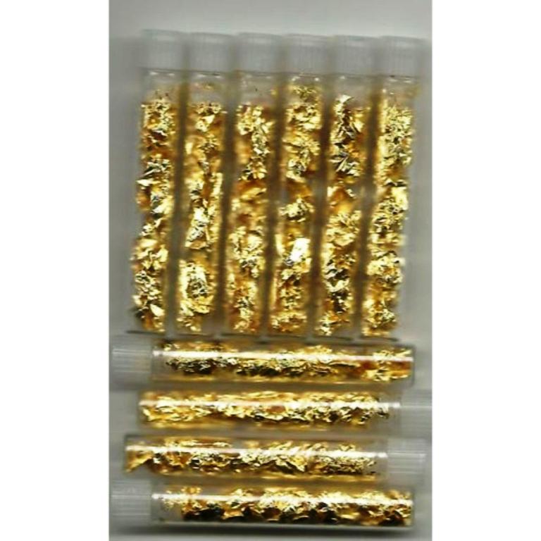 10 pcs Gold Leaf Flakes in Vials - Non Bullion (1 of 1)