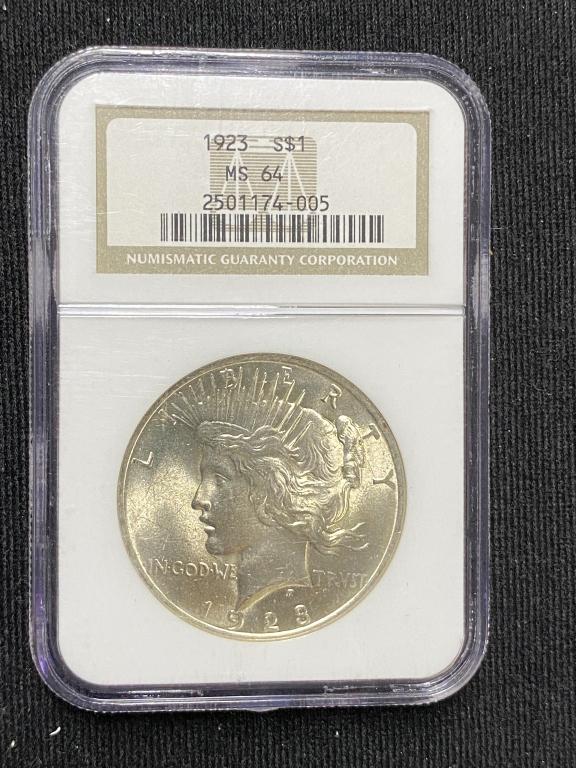 1923 MS 64 NGC Peace Silver Dollar (1 of 2)