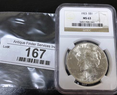 1923 MS 63 NGC Peace Silver Dollar (1 of 2)